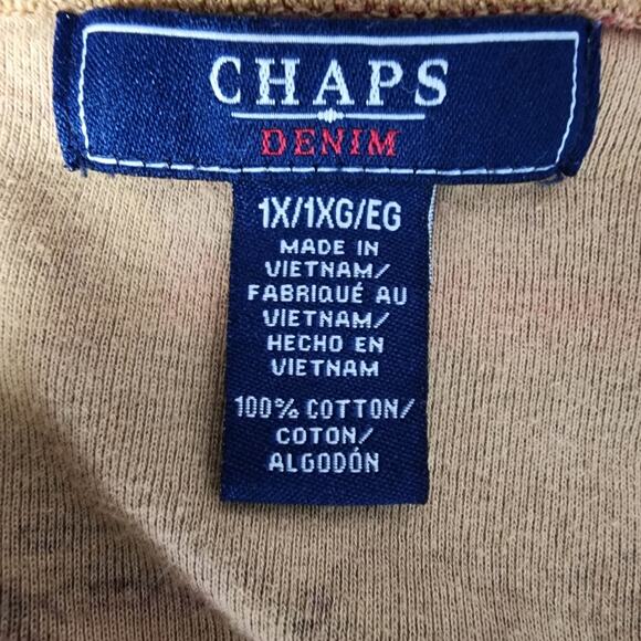 Vintage Chaps Denim Lace Up Western / Aztec Print 3/4 Top | Women's 1X - Picture 11 of 12